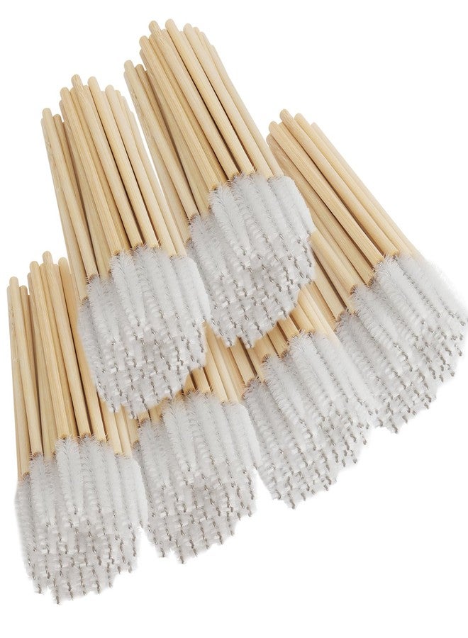 MyAoKuE-UP 300PCS Disposable Mascara Wands Spoolie Brush Bamboo Eyebrow Brushes Eyelash Extension Applicator Makeup Kits.myaokue-up(White) - Image 1